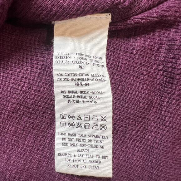 We the Free Fair Isle Embroidered Maroon Thermal Long Sleeve Top - Small - Picture 6 of 8